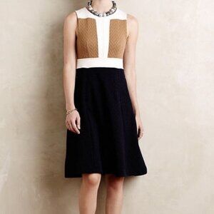 MAEVE ANTHROPOLOGIE Cabled Colorblock Sleeveless Dress